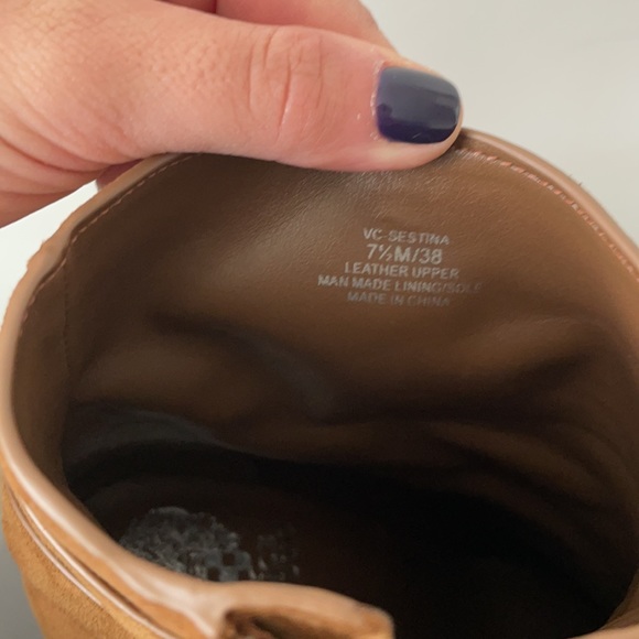 Vince Camuto Sestina Harness Square Toe Bootie - Brown Suede - Size 7.5 - Picture 7 of 9